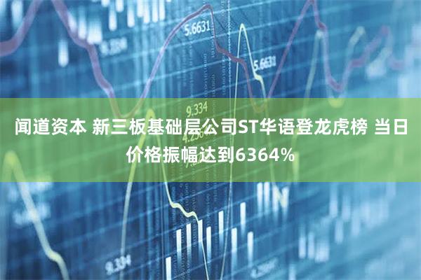 闻道资本 新三板基础层公司ST华语登龙虎榜 当日价格振幅达到6364%