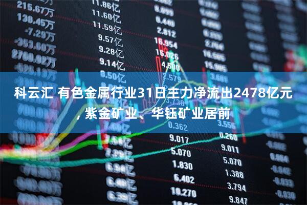 科云汇 有色金属行业31日主力净流出2478亿元, 紫金矿业、华钰矿业居前