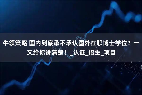 牛领策略 国内到底承不承认国外在职博士学位？一文给你讲清楚！_认证_招生_项目