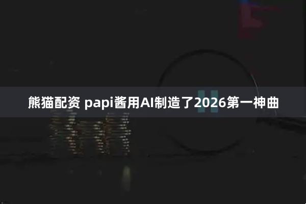 熊猫配资 papi酱用AI制造了2026第一神曲