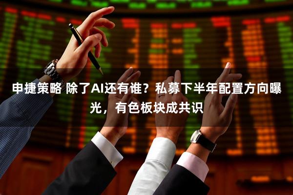 申捷策略 除了AI还有谁？私募下半年配置方向曝光，有色板块成共识